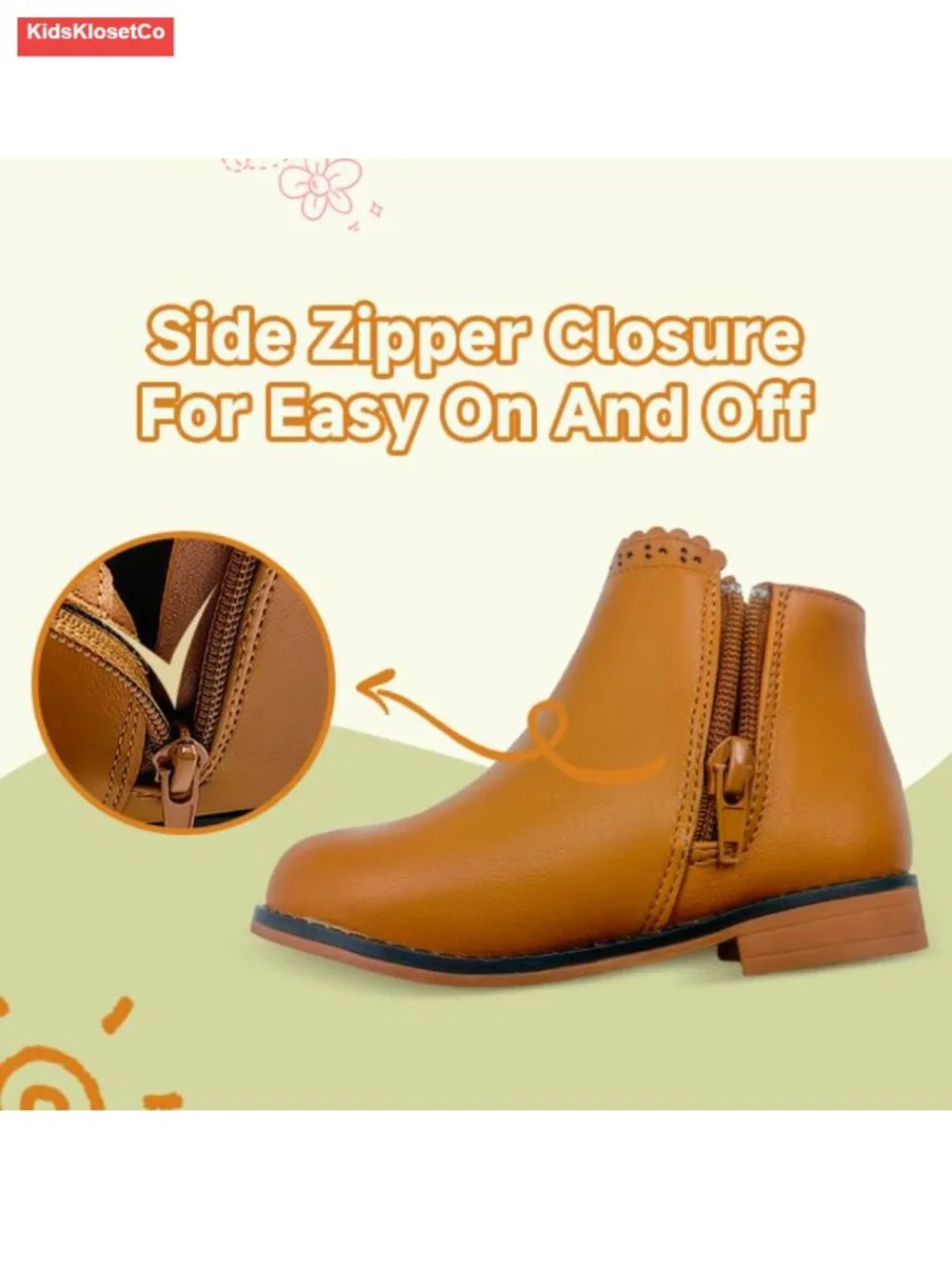 Girls Suede Ankle Boots with Zipper Toddler Little Kids Winter Booties